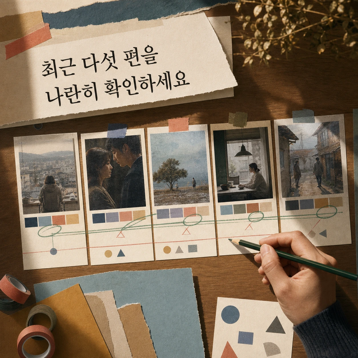 최근 다섯 편을 나란히 확인하세요