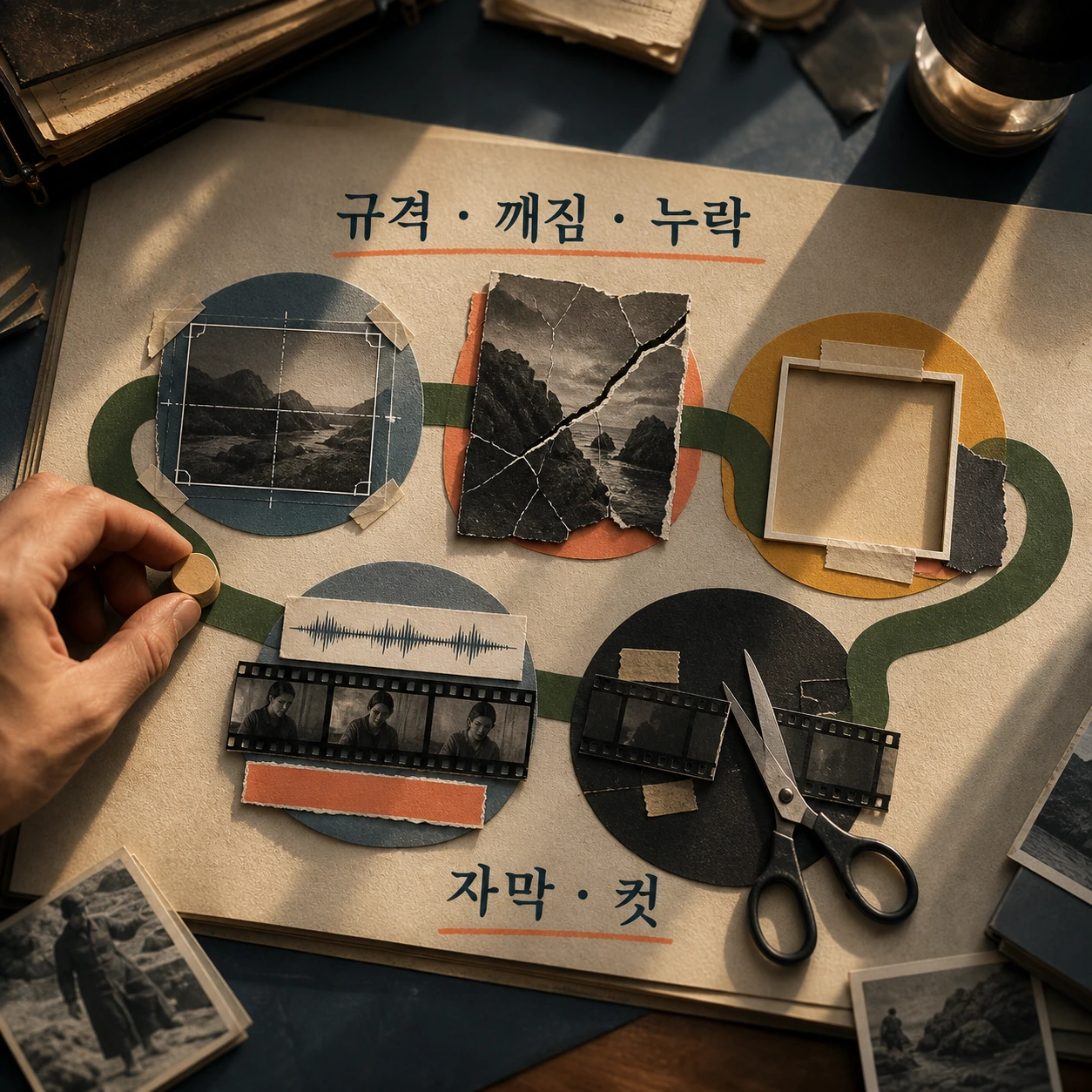 규격, 깨짐, 누락, 자막, 컷 다섯 자리를 확인합니다