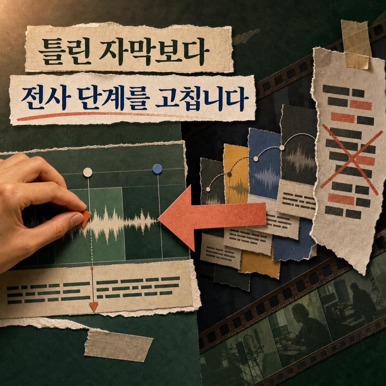틀린 자막보다 전사 단계를 고칩니다