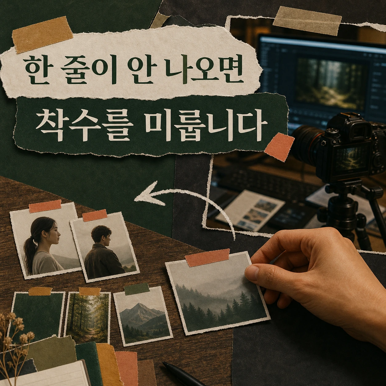 한 줄이 안 나오면 착수를 미룹니다
