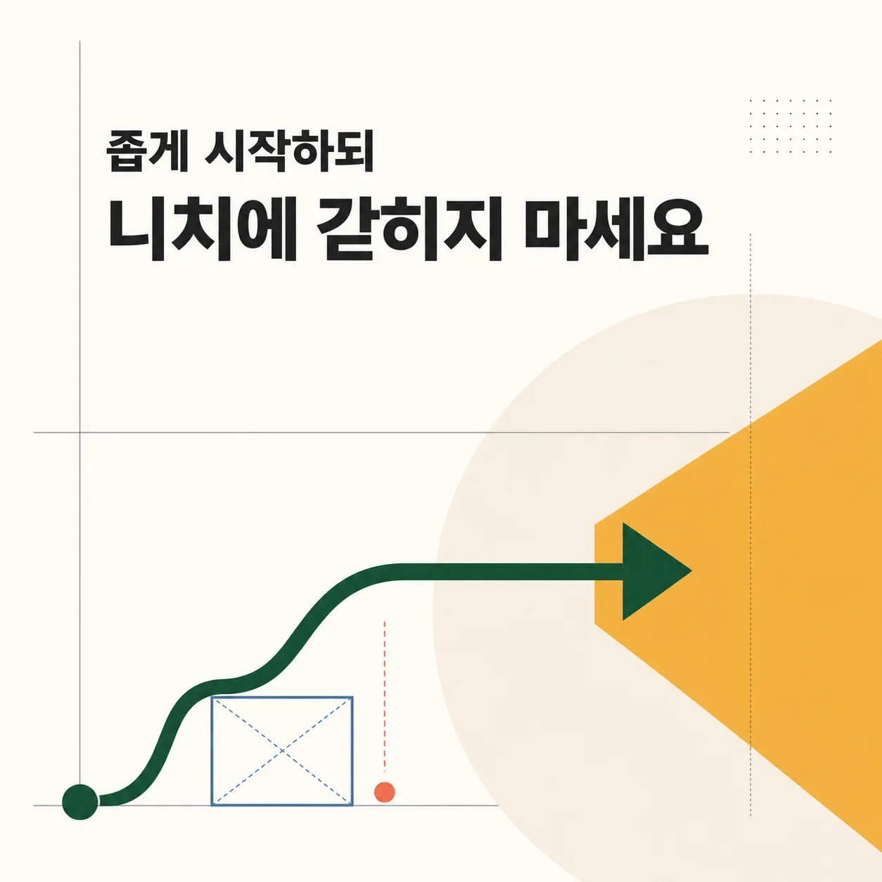 좁게 시작하되 니치에 갇히지 않기