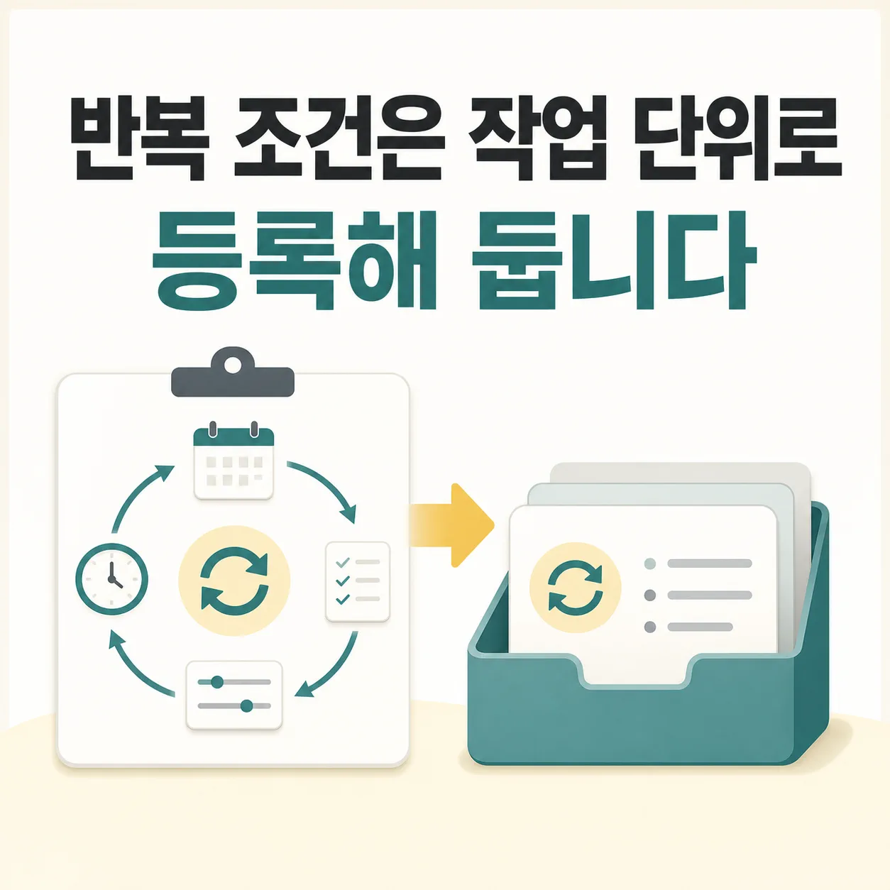작업 단위에 등록해 둔 반복 조건