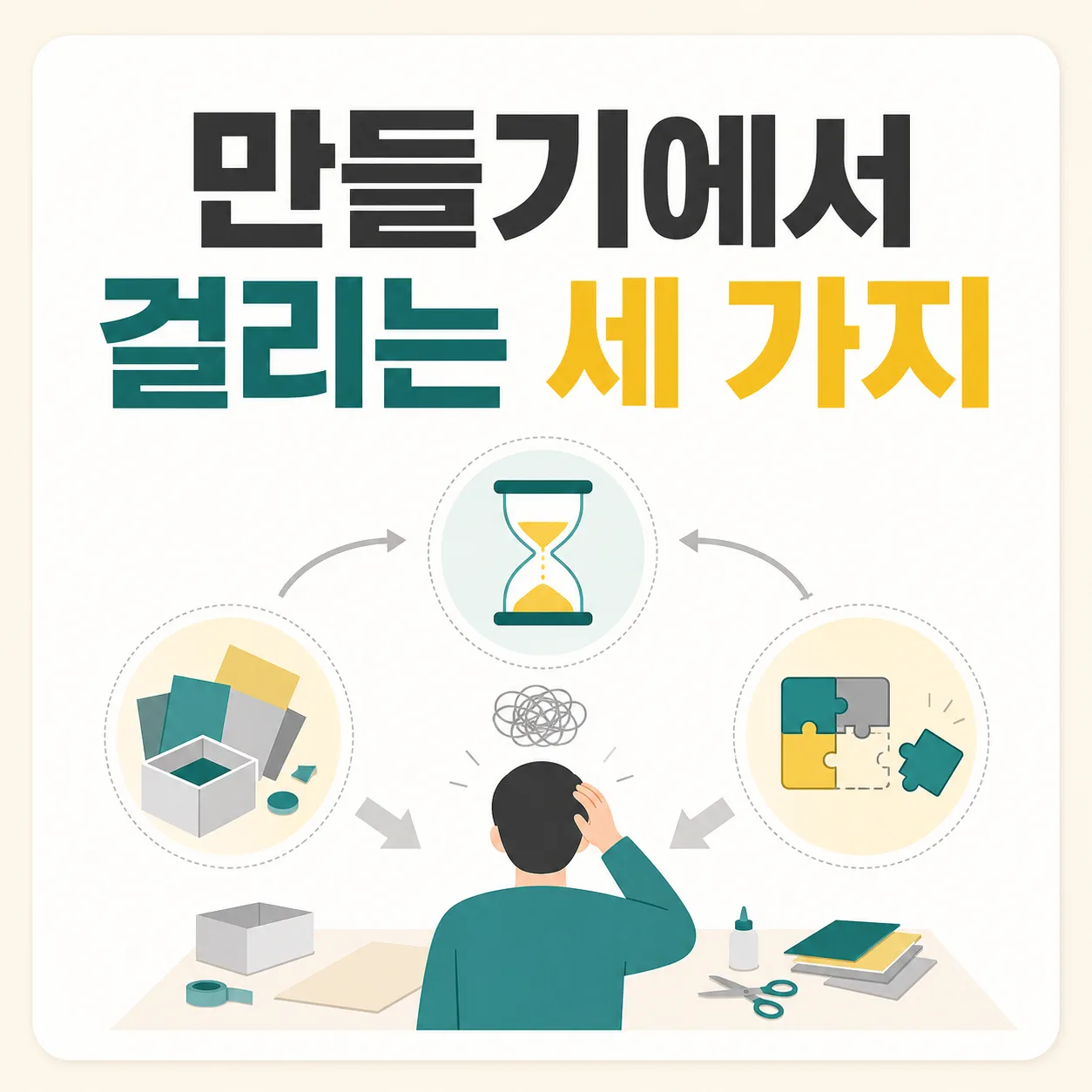 만들기 단계에서 걸리는 세 가지