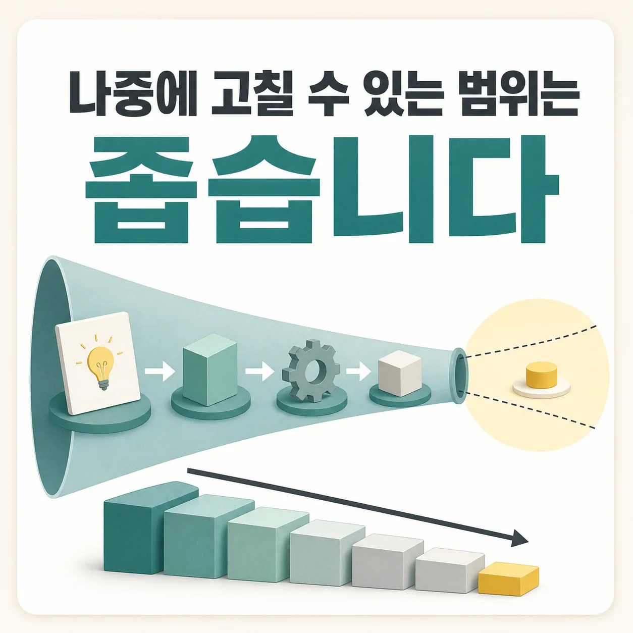 나중에 고칠 수 있는 좁은 범위