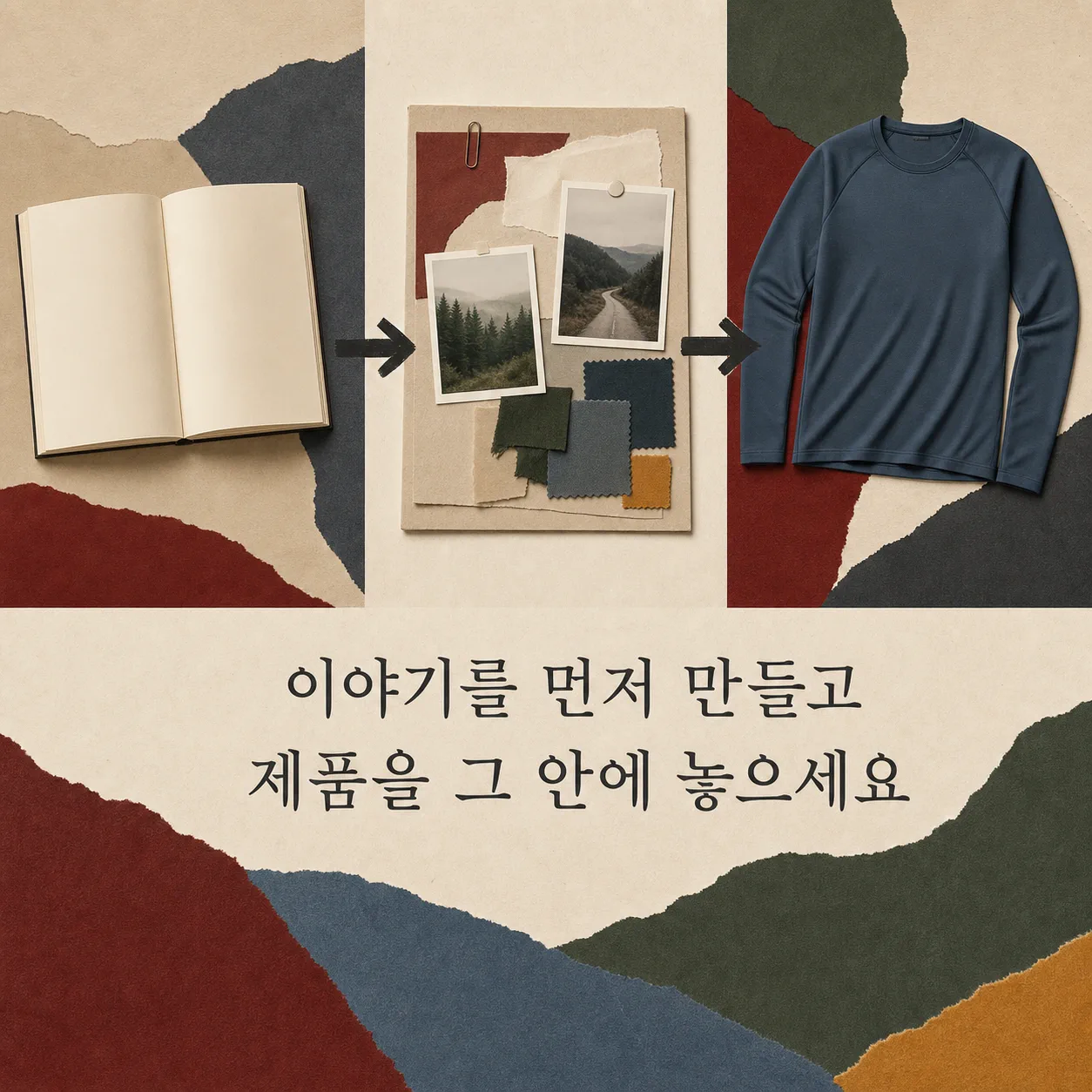 이야기를 먼저 만들고 제품을 배치하는 순서