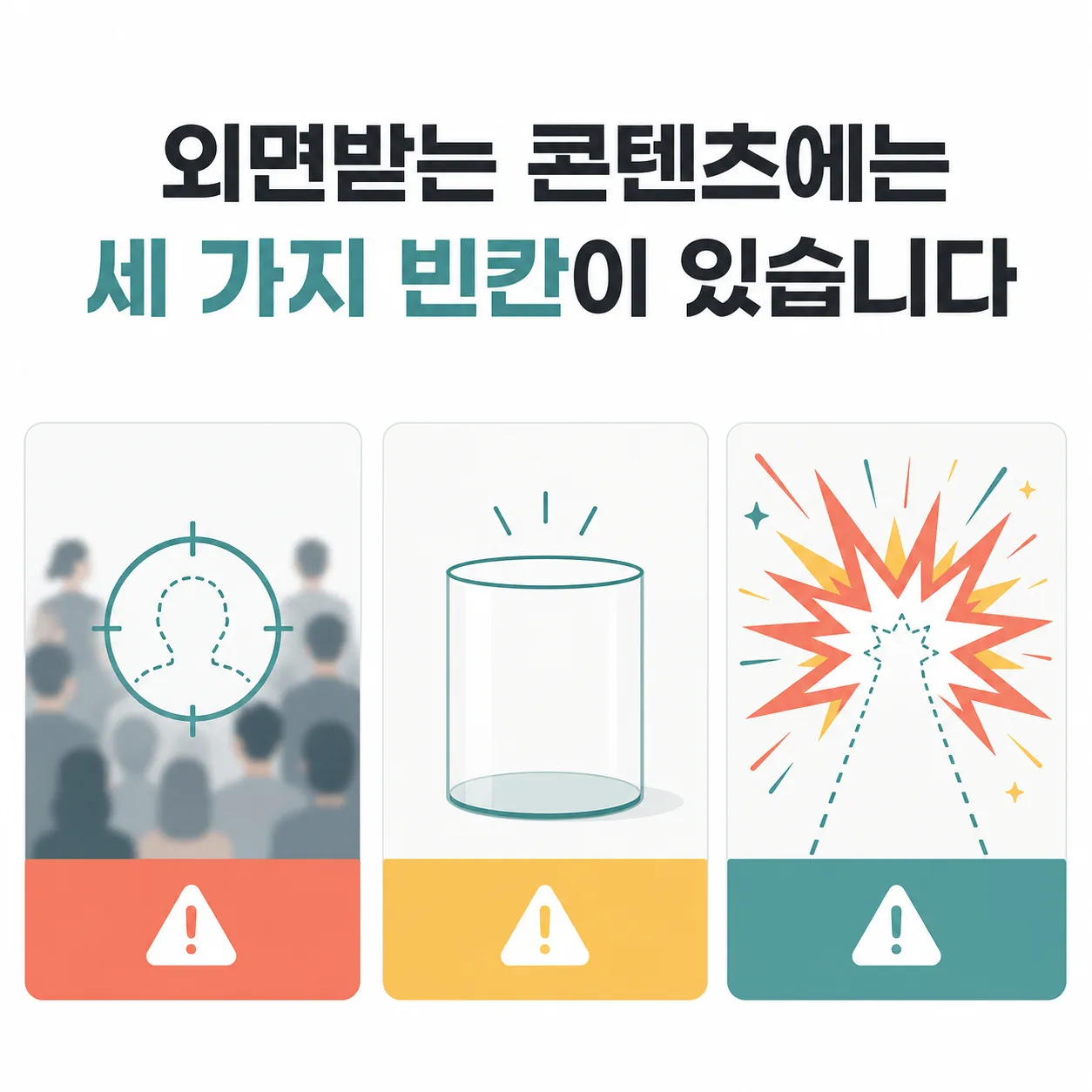 외면받는 콘텐츠의 세 가지 빈칸