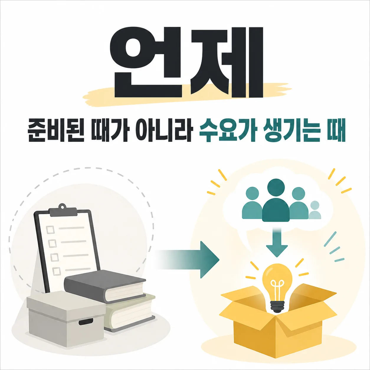 준비된 때가 아니라 수요가 서는 때