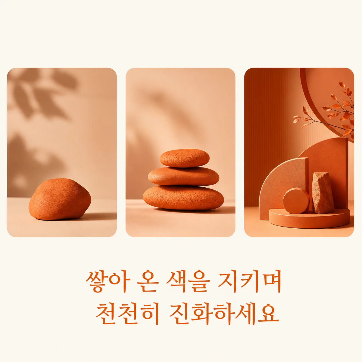 쌓아온 색을 지키며 천천히 진화