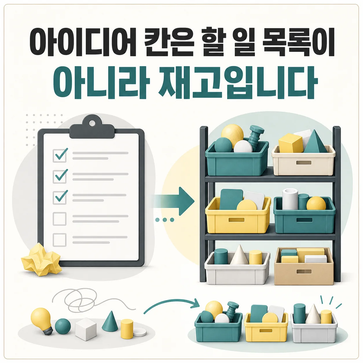 할 일 목록이 아니라 재고로 쌓이는 아이디어 칸