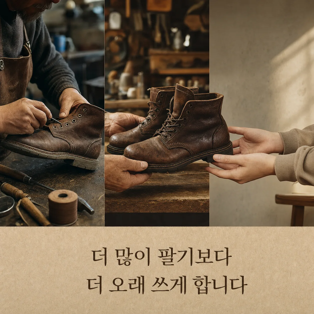 세대를 잇는 부츠 수선과 인계