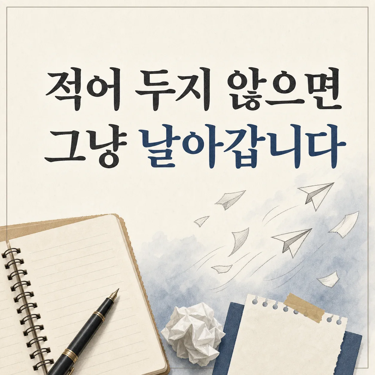적어 두지 않으면 그냥 날아가는 그날의 장면