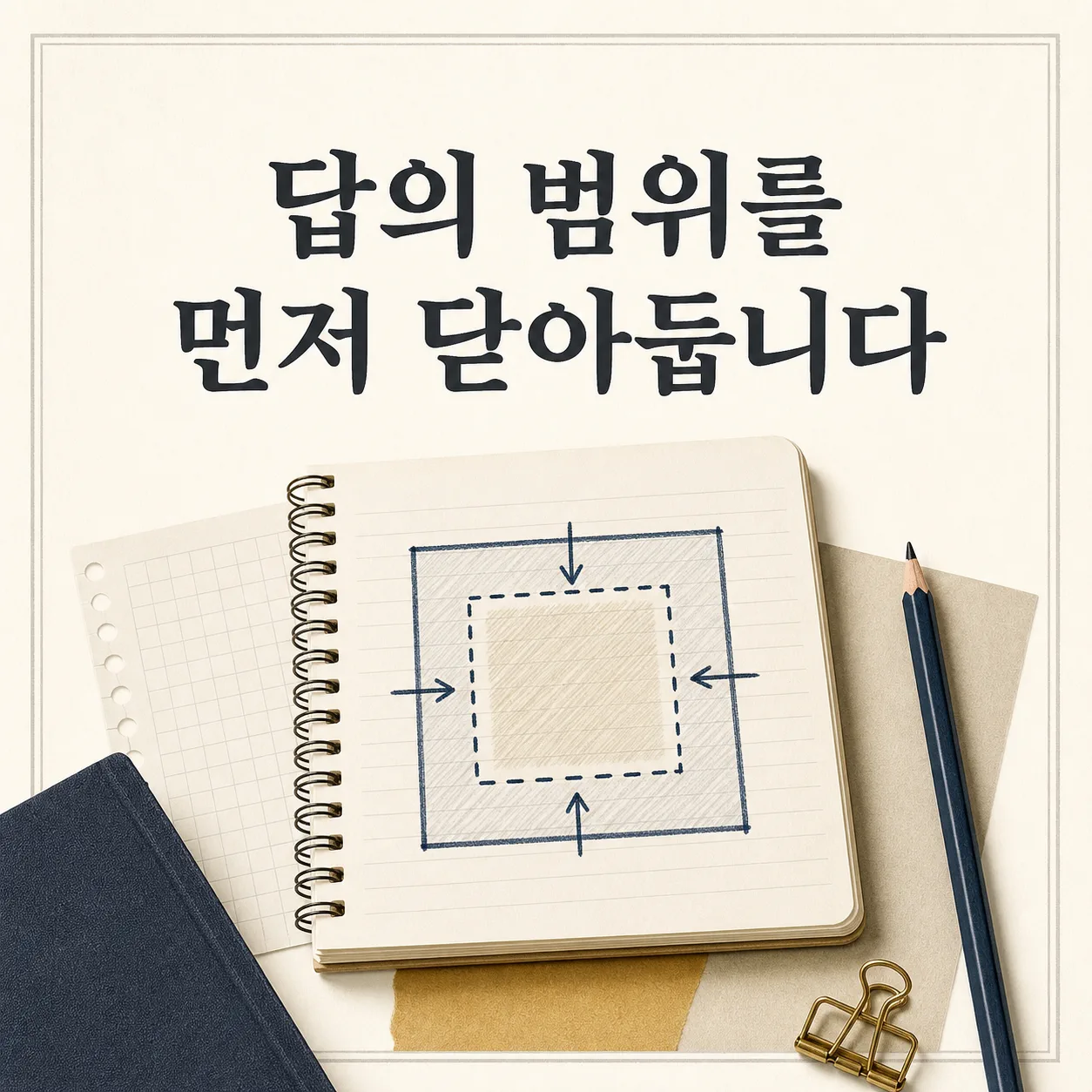 답의 범위를 먼저 닫아두는 방식