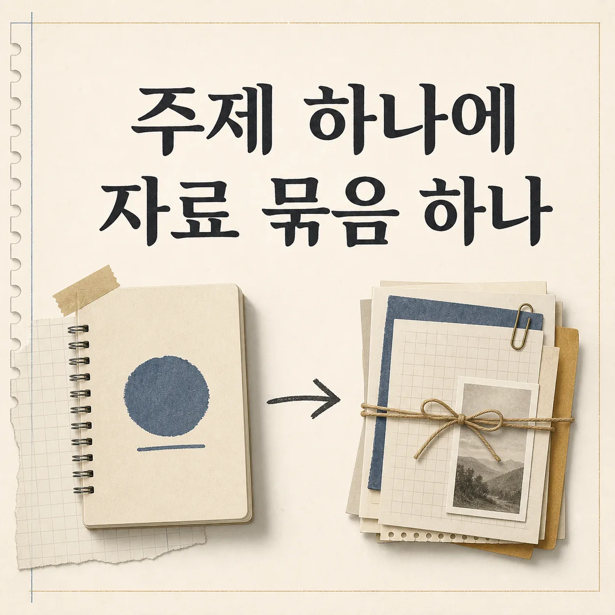 주제 하나에 자료 묶음 하나