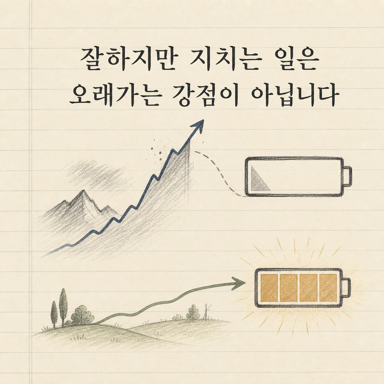 잘하지만 지치는 일과 오래가는 강점