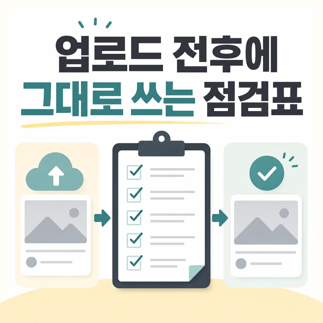 업로드 전후에 그대로 쓰는 네 줄 점검표